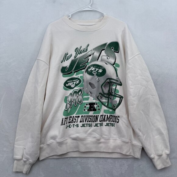 Abercrombie & Fitch Other - Abercrombie Fitch Sweatshirt Mens L Cream New York Jets NFL Football